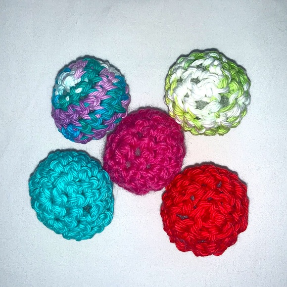 Hand Crafted Other - Five Crocheted Organic Catnip Roly Poly Toys